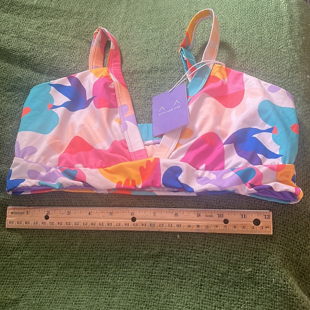Kitty and Vibe Colorful Bikini Top - Picture 5 of 9